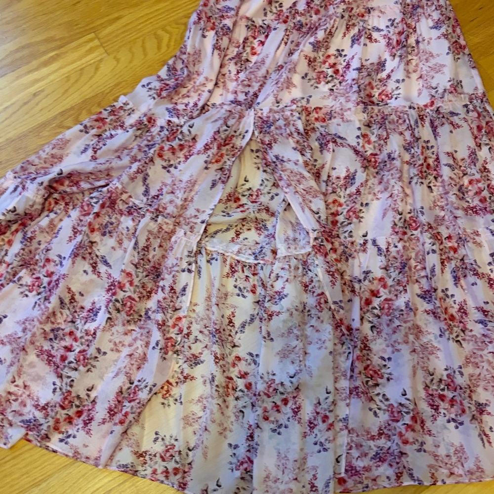 Cami NYC Floral Blush Maxi Skirt with slit - Picture 2 of 3